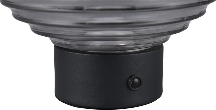 Lampada da tavolo LED dimmerabile nero-grigio con paralume in vetro (altezza 14,5 cm) Earl - Trio