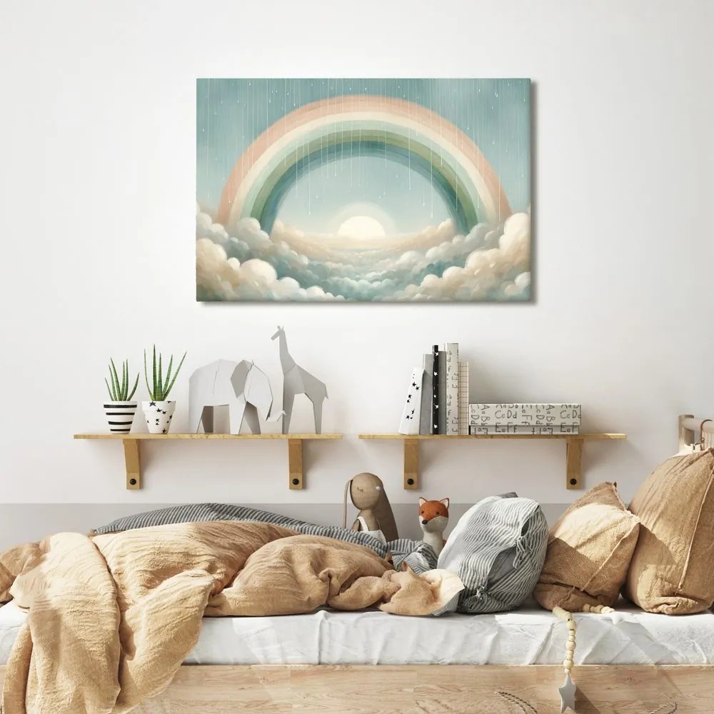Quadro su tela – Arcobaleno sopra un mare di nuvole