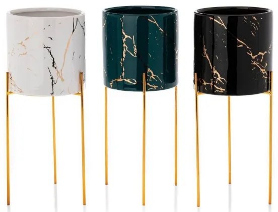 Portafiori NILA 32,5x13 cm nero/oro