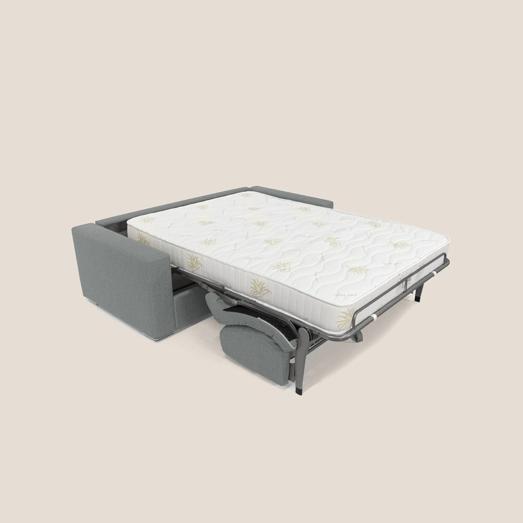 Nixon Divano letto matrimoniale con materasso 20 cm in tessuto impermeabile T03 grigio