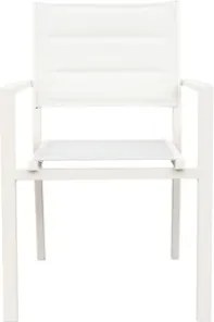 Sedia Da Esterno In Alluminio Con Braccioli Seduta In Textilene Imbottita Bianca