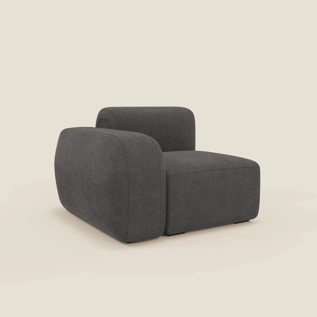 BonBon modulo terminale 105 cm sinistro o destro - tessuto smacchiabile T23 antracite