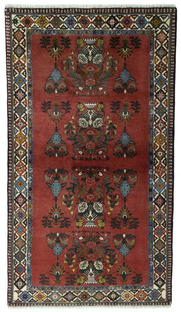 Shiraz Tappeto 110x190 Rosso (Iran) Annodato A Mano