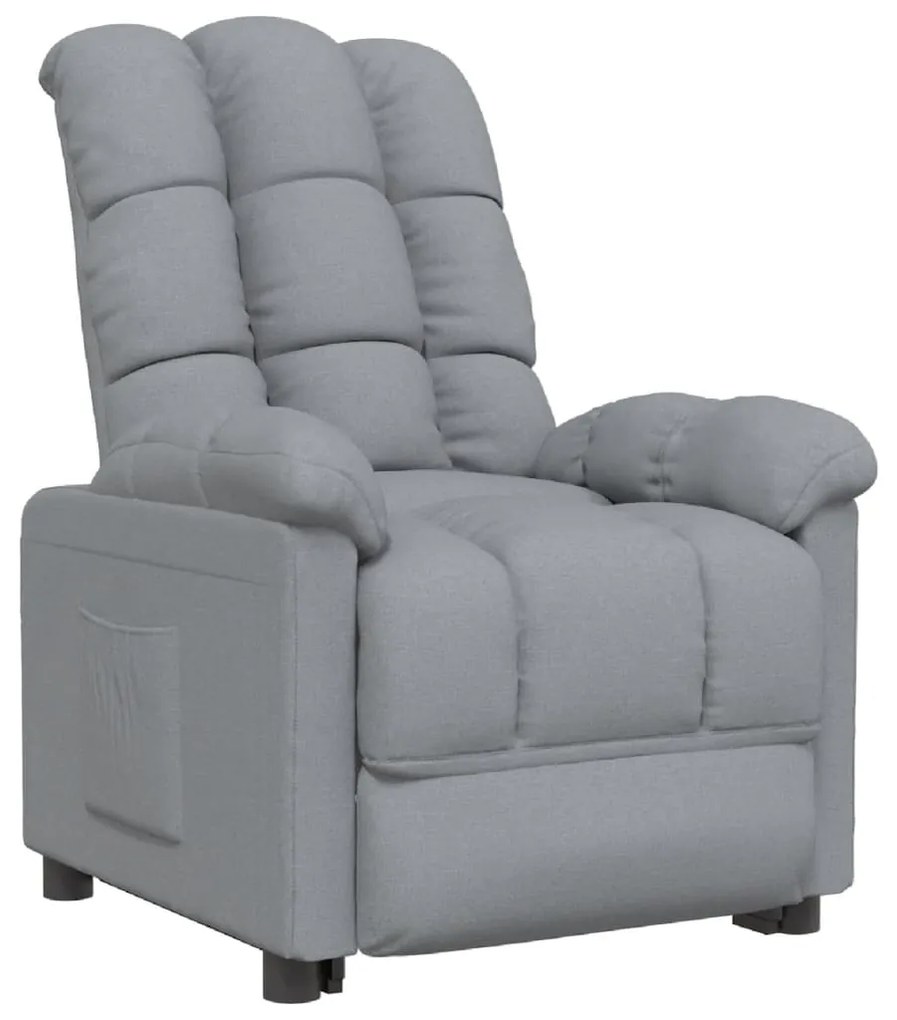 Poltrona reclinabile in tessuto grigio chiaro