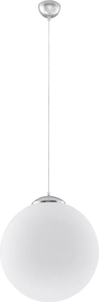 Sollux SL.0264 - Lampadario a sospensione su cavo UGO 1xE27/15W/230V Ø 30 cm bianco/cromo lucido