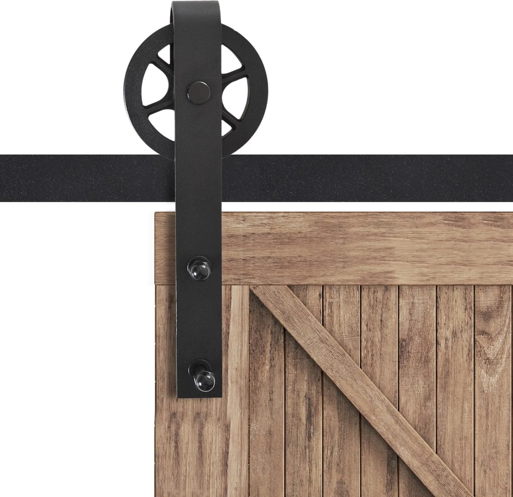 Binario per Porte Scorrevoli con Kit di Accessori in Acciaio Nero 100 cm sm 180mm...