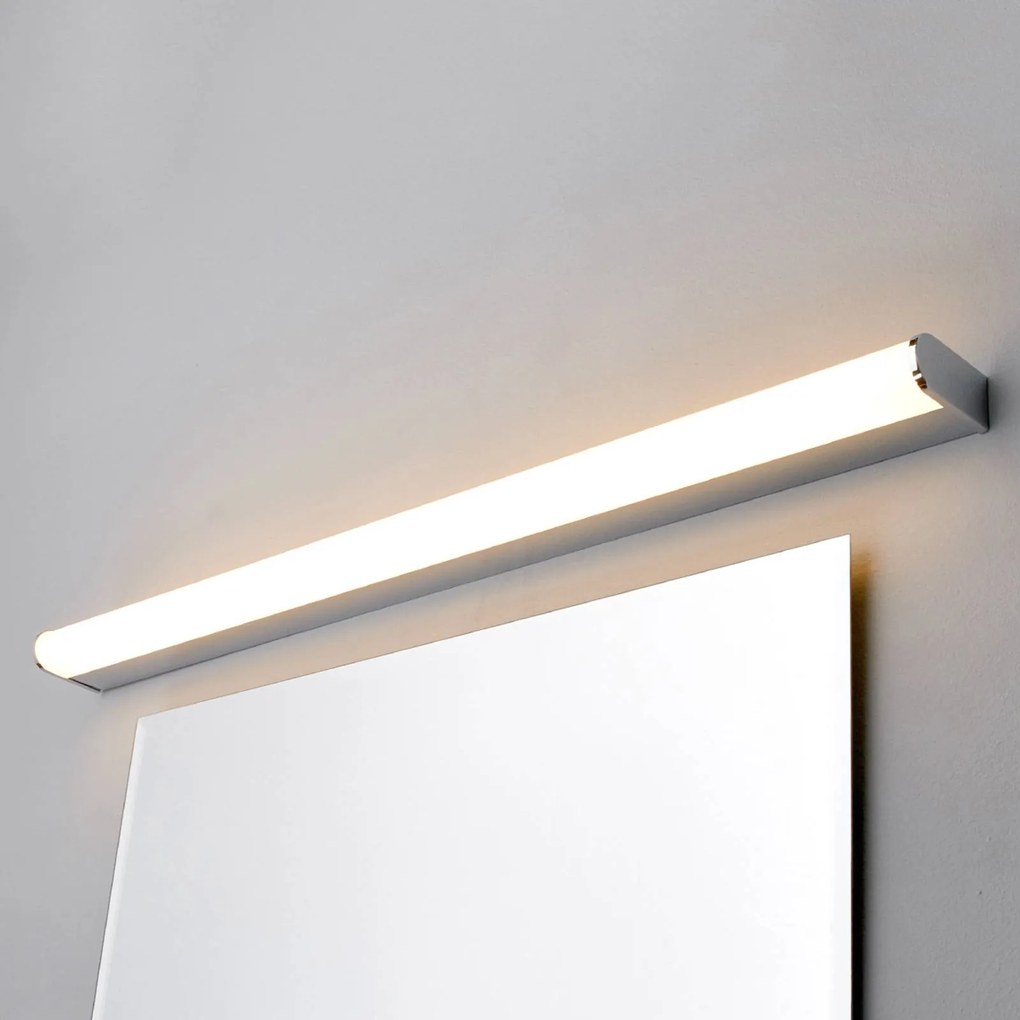 Lindby Luce per specchio a LED Philippa, 88 cm, cromo, semicircolare