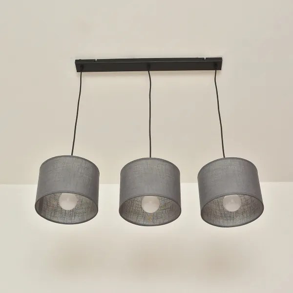 Lampadario a cavo ALBA 3xE27/15W/230V grigio