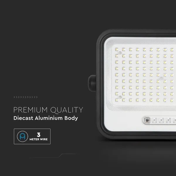 LED dimmerabile proiettore solare LED/300W/3,2V IP65 15000 mAh nero + telecomando