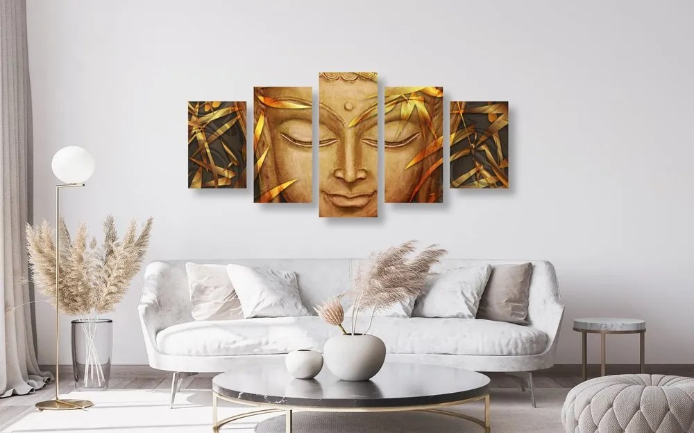 Quadri 5 pezzi – Buddha sorridente