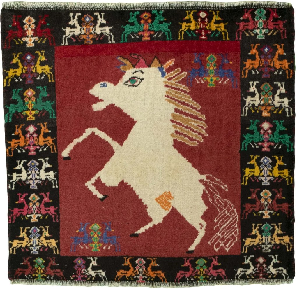 Shiraz Tappeto persiano 70x60 Rosso (Iran) Annodato A Mano