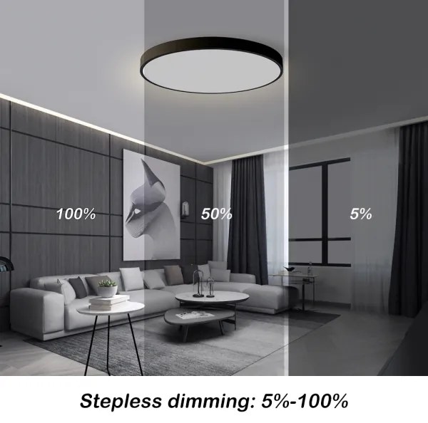Brilagi - Plafoniera LED dimmerabile POOL SMART 100W 230V Ø 80 cm Wi‑Fi Tuya nera + telecomando