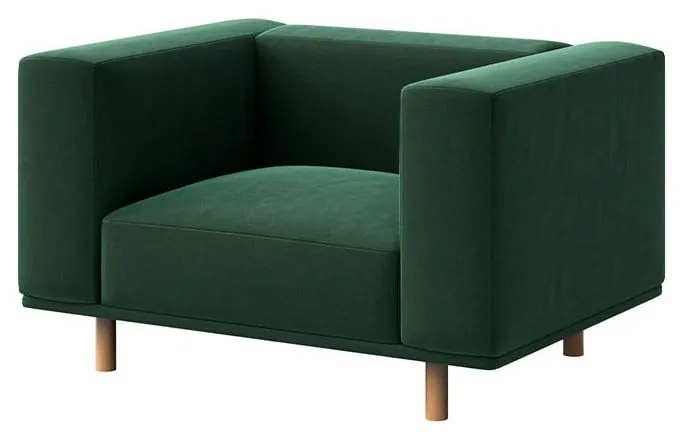 Poltrona relax in velluto verde scuro Kukumo - Ame Yens