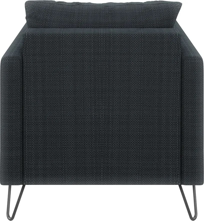 Poltrona grigio scuro con rivestimento in ciniglia Freya – Ropez