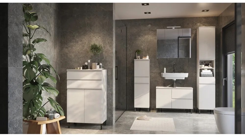 Mobile per bagno color crema alto 60x97 cm Salinas – Germania