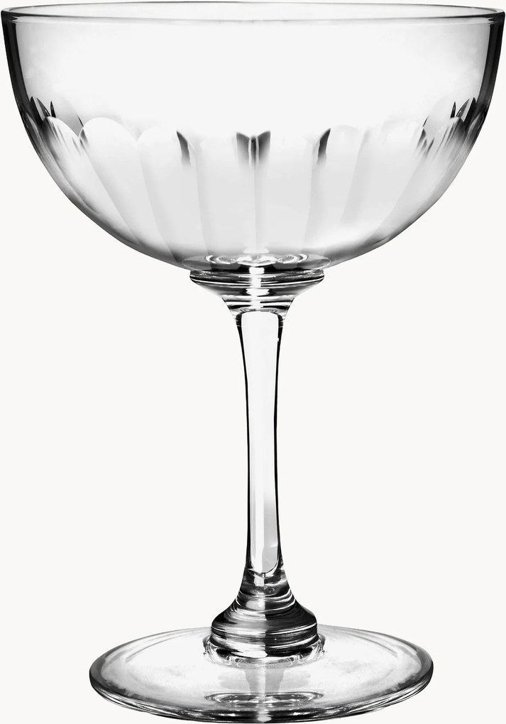 Set di 4 coppe champagne in cristallo soffiato Lens
