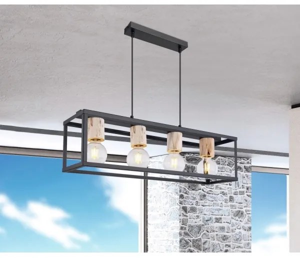 Globo 15476-4H - Lampadario a sospensione con filo HAGAR 4xE27/60W/230V