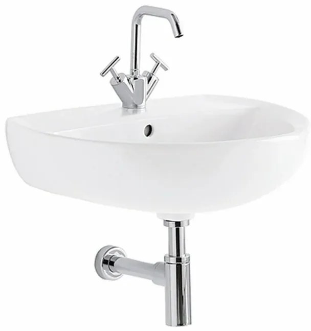 Lavabo sospeso 60 cm Geberit in ceramica lucida Colibrì
