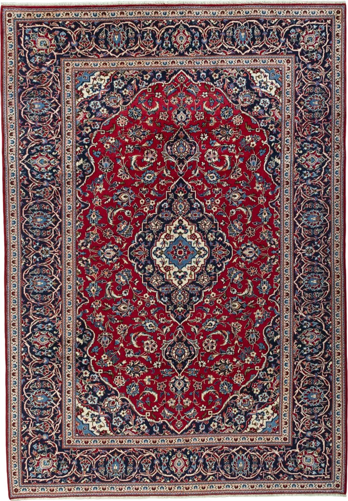 Kashan Tappeto persiano 360 x 250 Rosso (Iran) Annodato A Mano