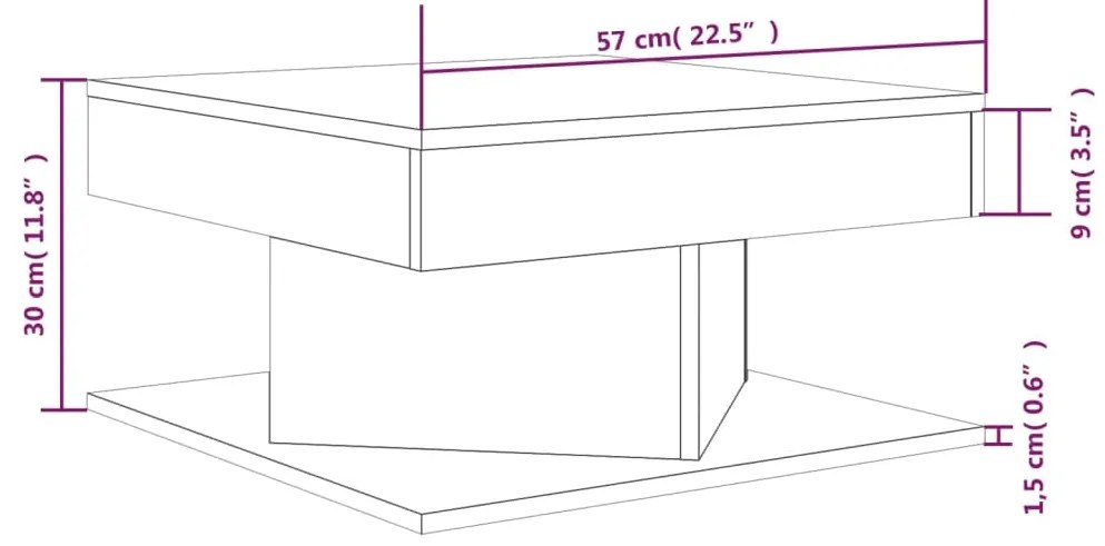 Tavolino da Salotto Grigio Sonoma 57x57x30 cm Legno Multistrato