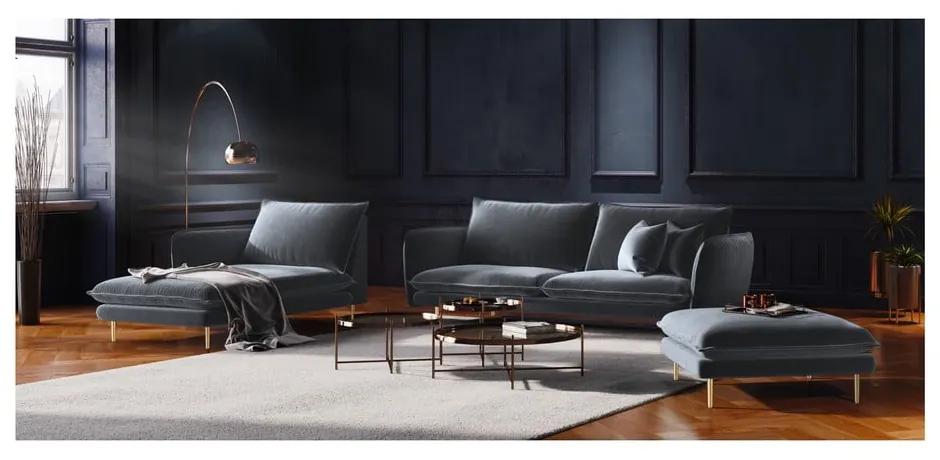 Divano in velluto grigio, 160 cm Florence - Cosmopolitan Design
