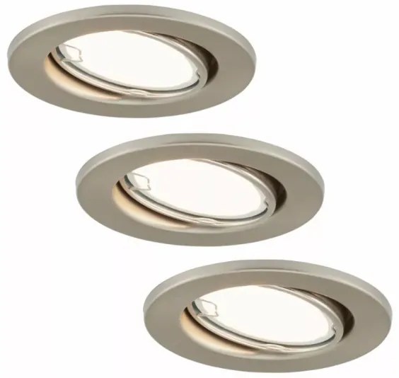 Briloner 7221-032 - SET 3x Lampada LED da bagno 1xGU10/3W/230V cromo opaco