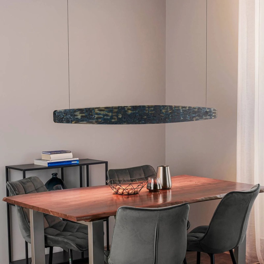 Pendente LED Quitani Lysia, ossidato/nero, 148 cm