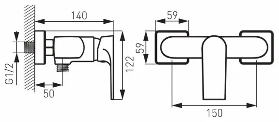 FERRO - Miscelatore per doccia ALGEO SQUARE, cromo lucido