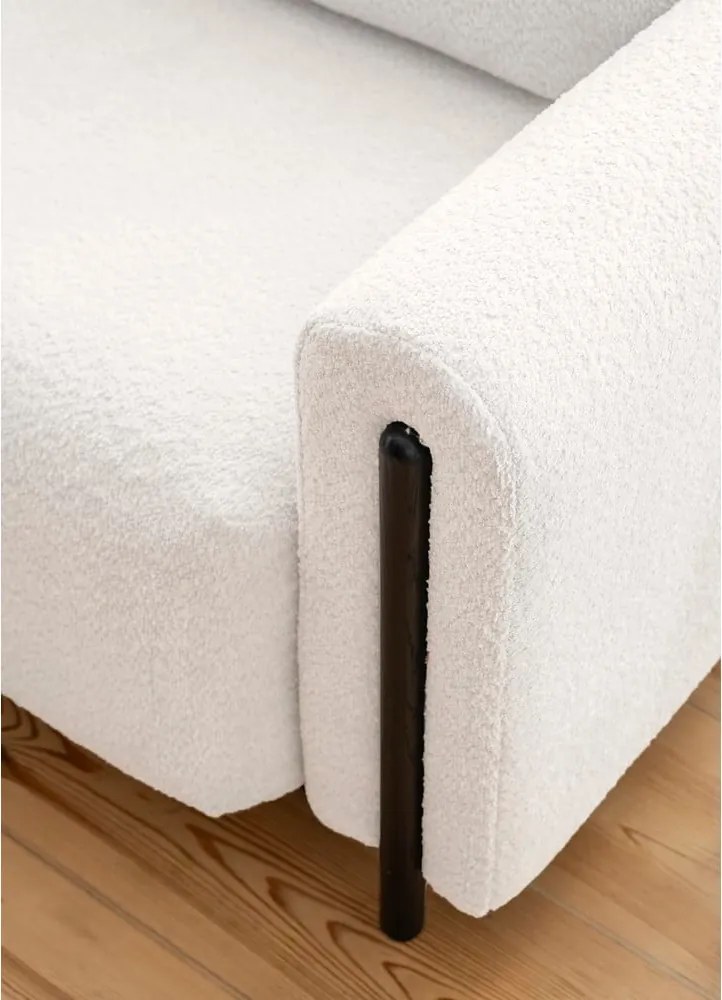 Divano color crema allungabile/con contenitore e rivestimento in bouclé 244 cm Arcadova – ELTAP