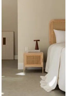 Comodino In Rattan E Legno Di Reyna Marrone Legno Naturale - Sklum