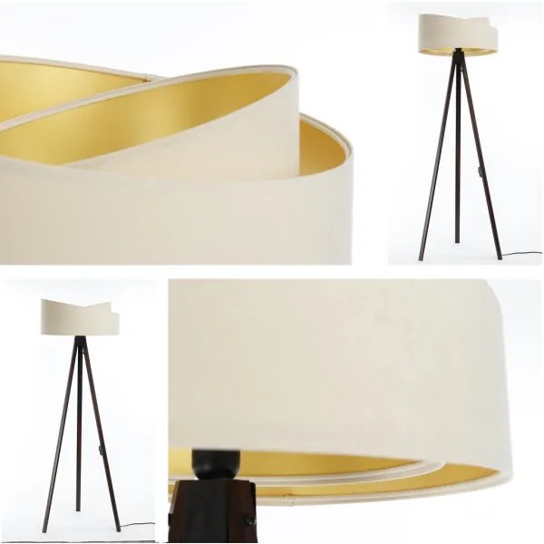 Lampada da terra GALAXY 1xE27/60W/230V crema/wenge