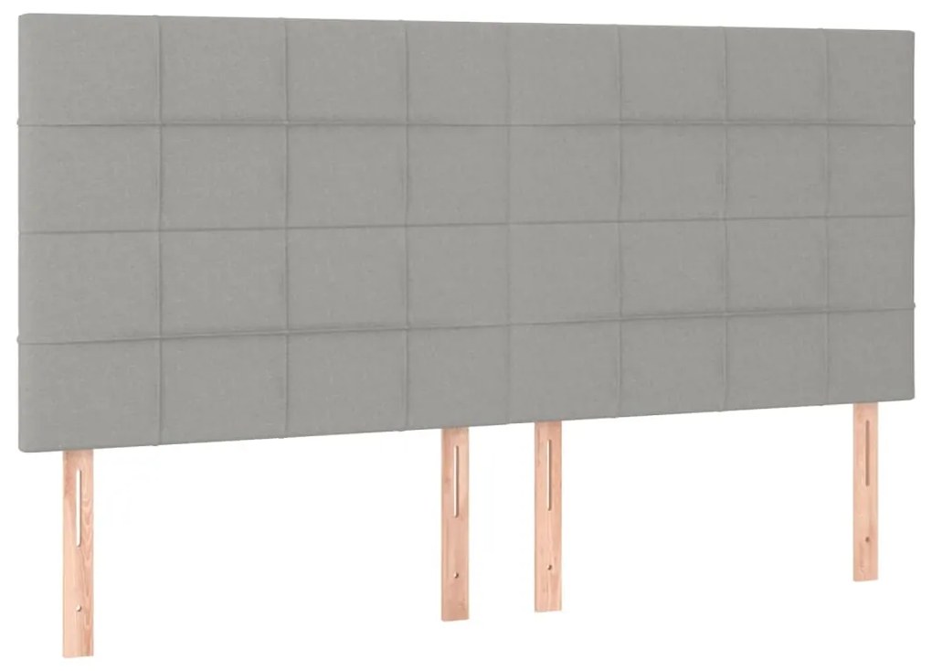 Testiera 4 pz grigio chiaro 80x5x78/88 cm in tessuto