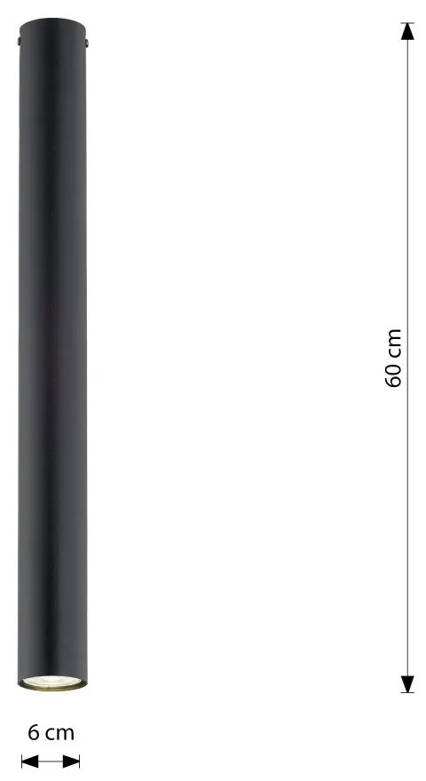 Plafoniera TECNO 1XL da soffitto, base GU10, Nera Colore del corpo Nero