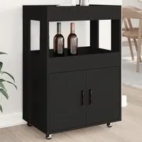 Carrello Bar Nero 60x39,5x89 cm in Legno Multistrato 848270