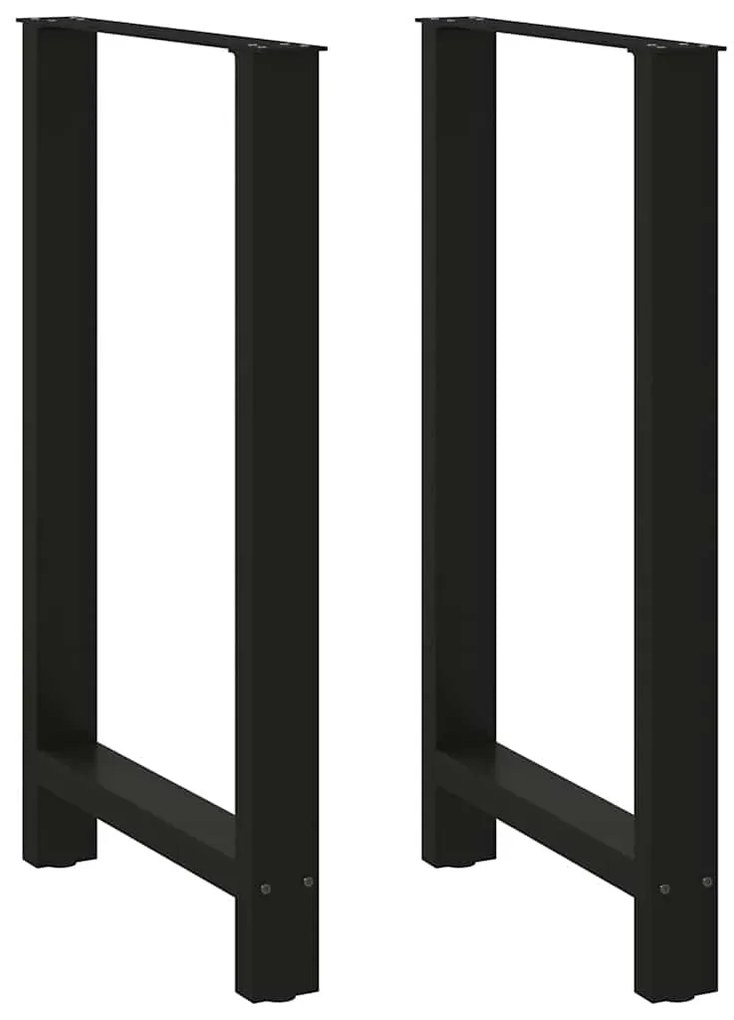 Gambe Per Tavolino Nero 2 Pz 60x(100-101) Cm Acciaio /