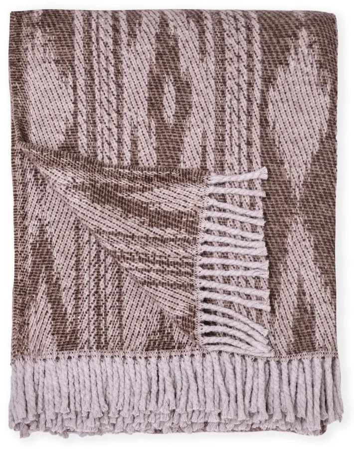 Plaid marrone con contenuto di cotone , 140 x 180 cm Zanzibar - Euromant