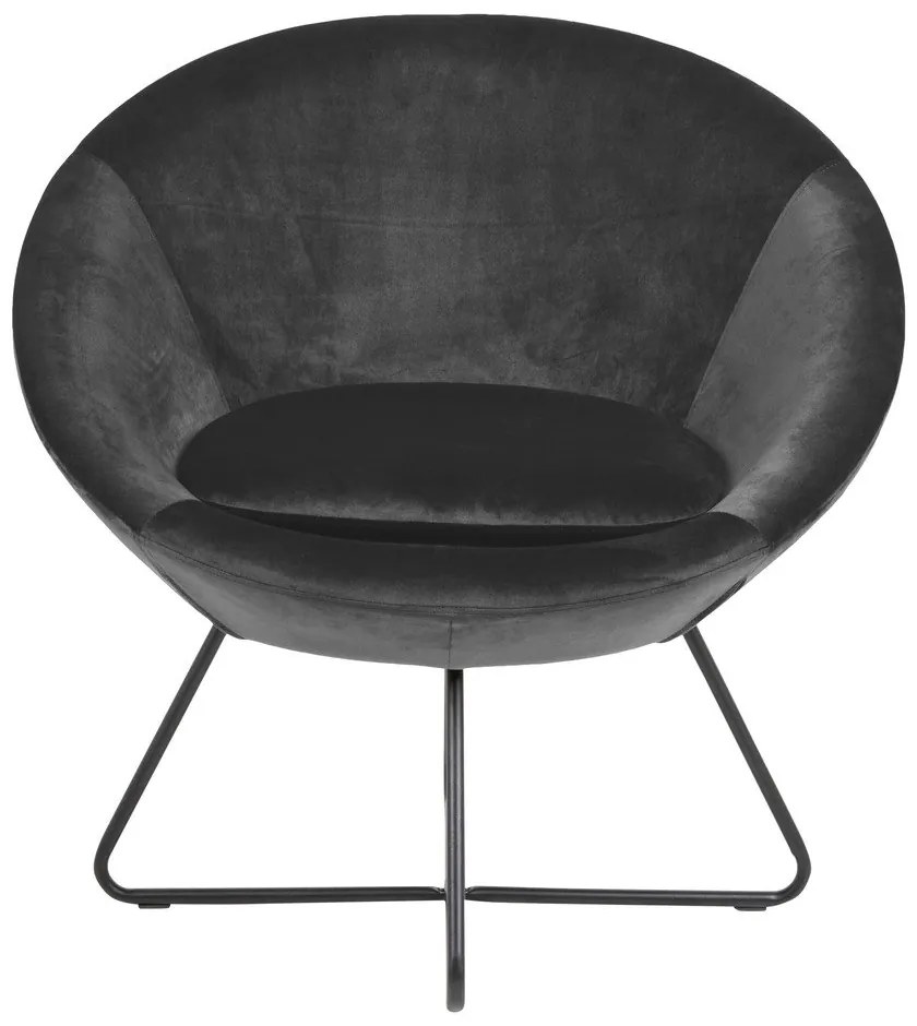 Poltrona in velluto grigio Center - Actona