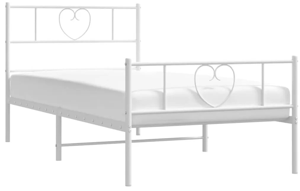 Giroletto con testiera e pediera metallo bianco 100x190 cm
