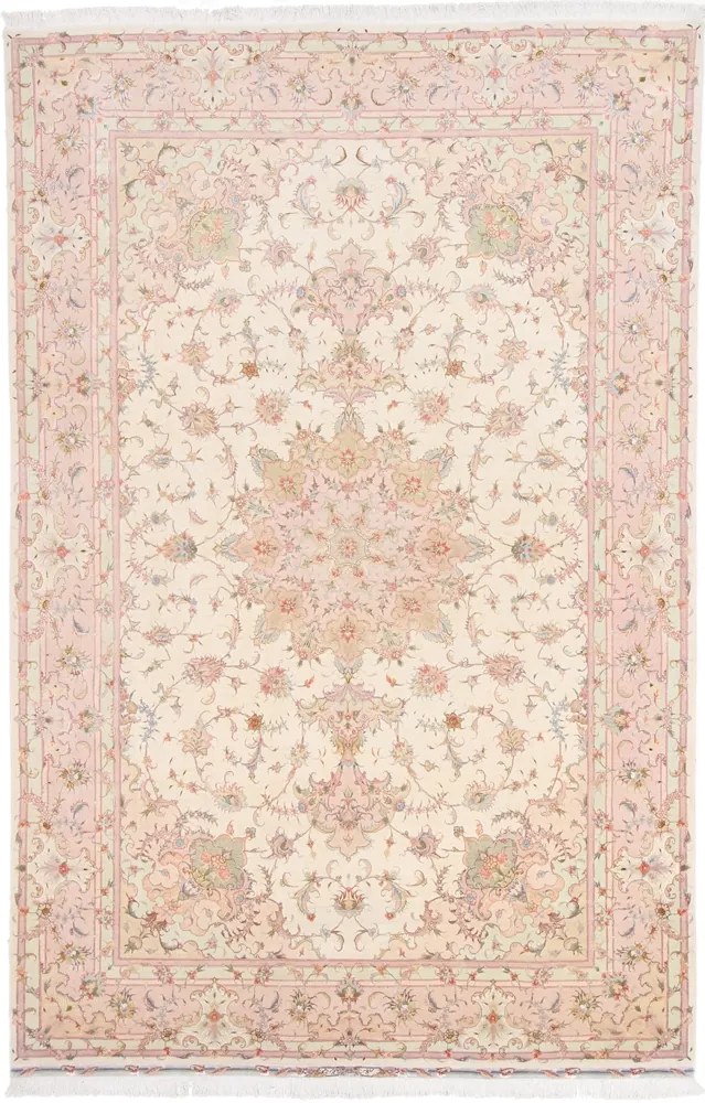 Tabriz Tappeto 310x200 Rosa (Iran) Annodato A Mano