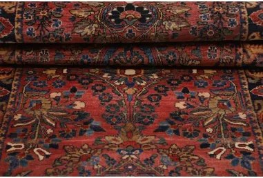 Antik Stilizzato Rosso Ruggine Blu Scuro Corsia 80x300 Cm