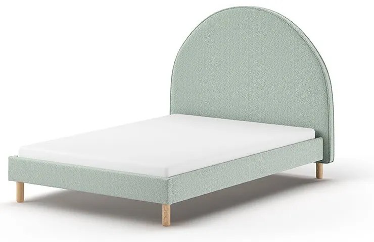 Letto singolo imbottito verde con griglia 140x200 cm MOON - Vipack