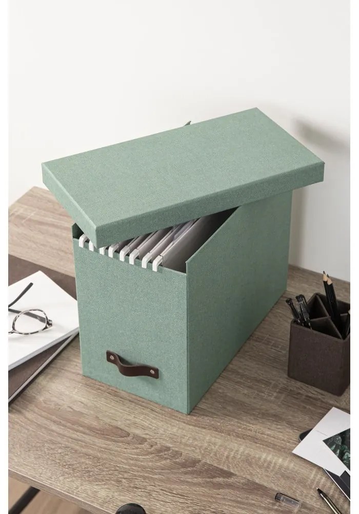 Organizer verde in cartone per documenti Johan Canvas Paper Laminate – Bigso