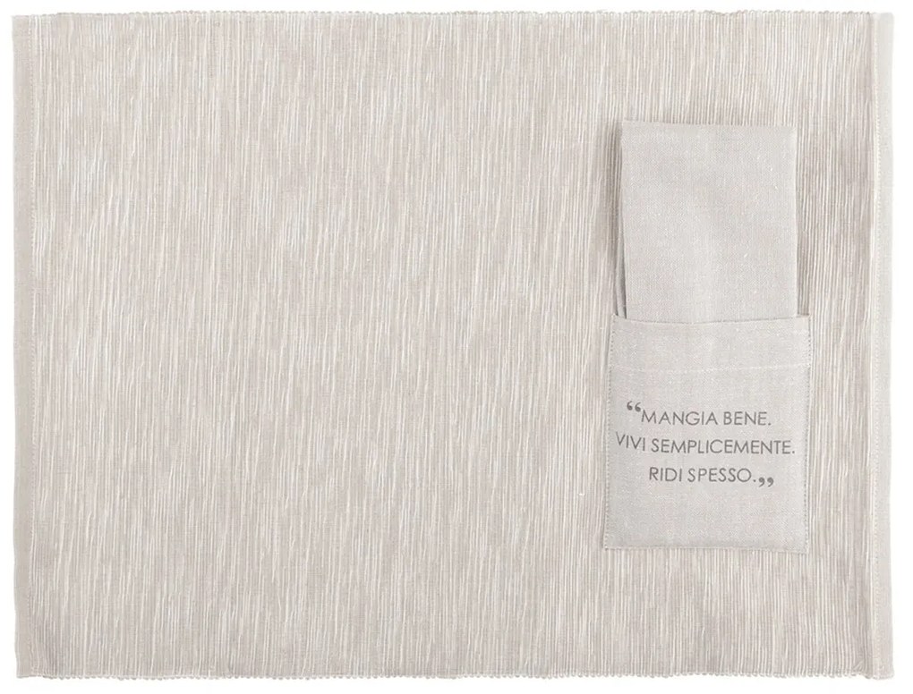 Set tovaglietta con tovagliolo scritta Quotes