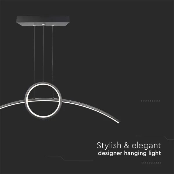 Lampadario LED a sospensione con filo LED/30W/230V 4000K 88 cm nero