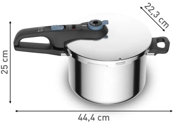 Tefal - Pentola a pressione 6 l SECURE TRENDY acciaio inossidabile