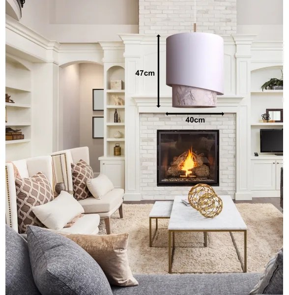 Duolla - Lampadario a sospensione con filo PARIGI 1xE27/15W/230V diametro 40 cm bianco/beige