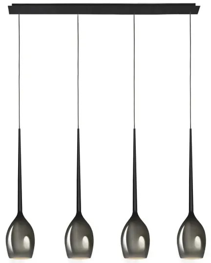 Azzardo - Vetro di ricambio per lampadario IZZA - nero diametro 13 cm