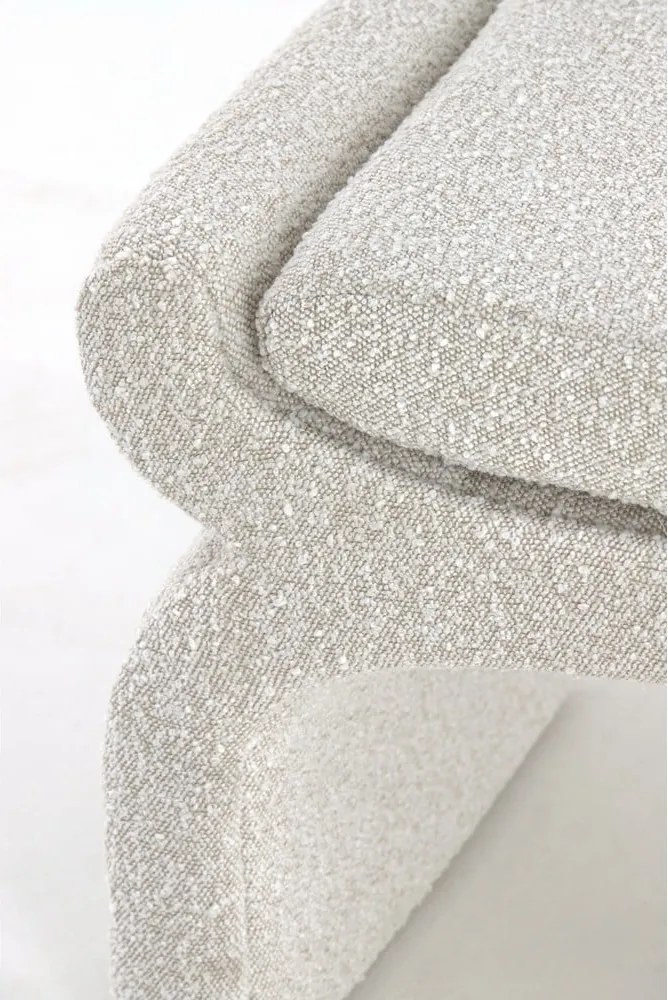 Panchina color crema in tessuto bouclé Nafya - Light &amp; Living