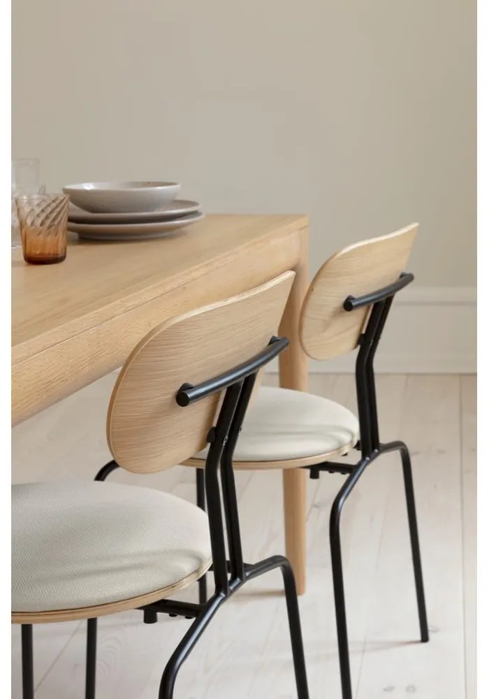 Sedia da pranzo nera e beige Curious - UMAGE