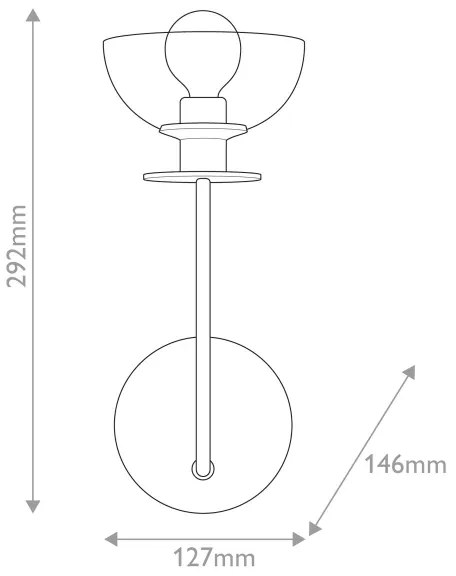 Alora Mood ALM-SYLVIA-1WB-BG-CL - Lampada da parete SYLVIA 1xE14/40W/230V, finitura oro